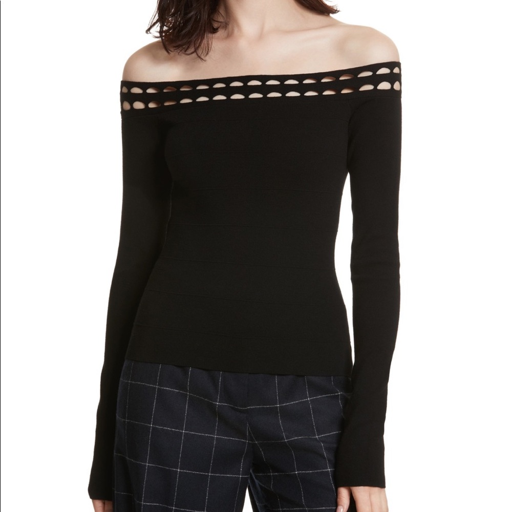 Elizabeth and James Emiko off the shoulder top